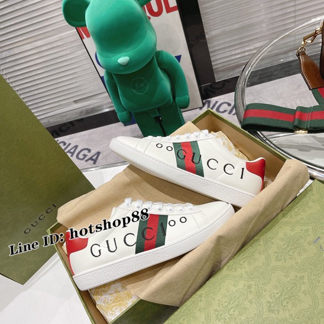 gucci頂級原版低幫鞋 古馳萬年經典情侶款小白鞋 男女款休閒板鞋 dx2752